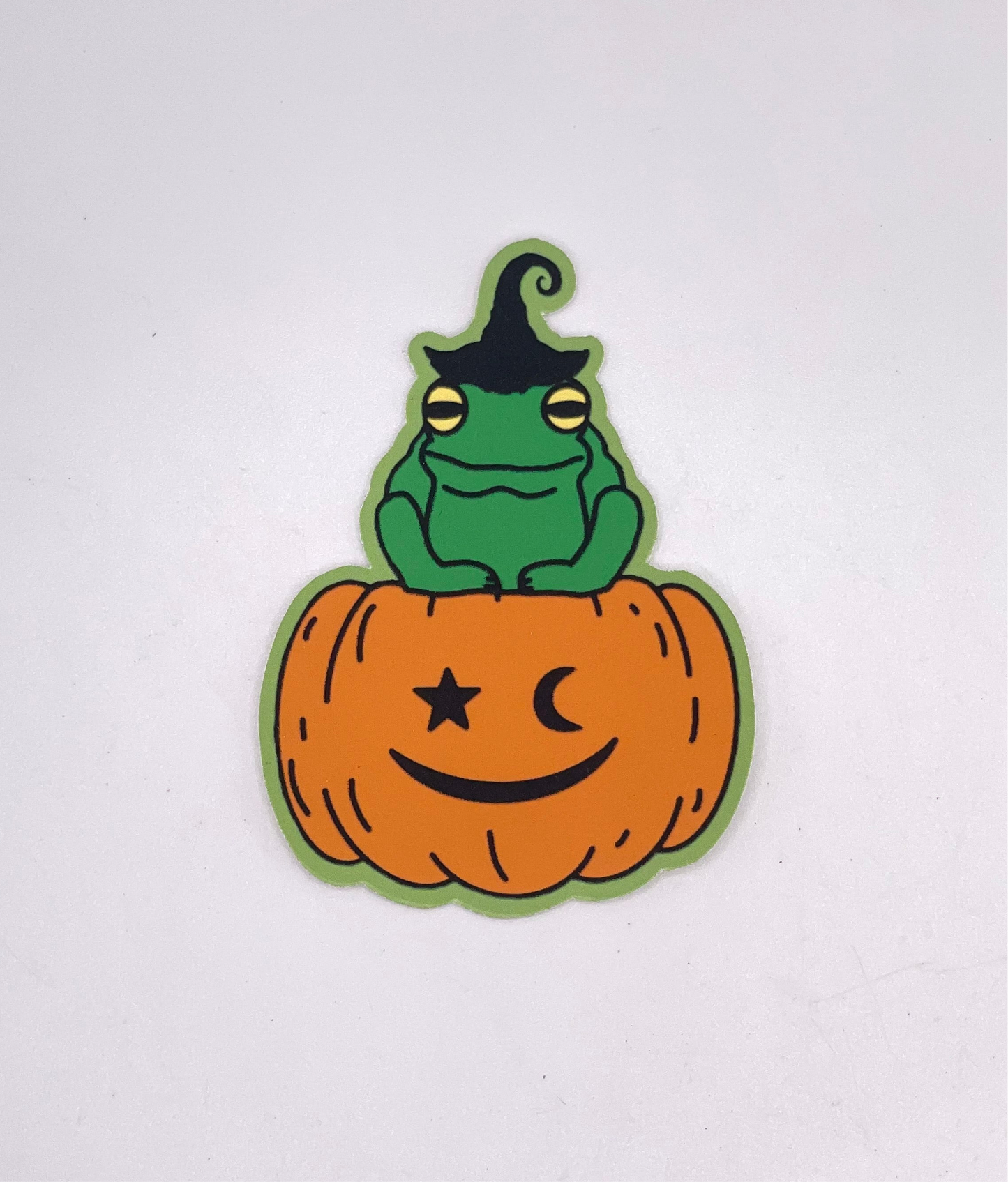 Frog on Pumpkin Sticker