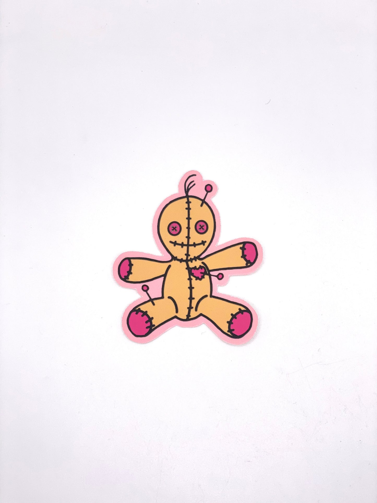 Pink Voodoo Doll Sticker