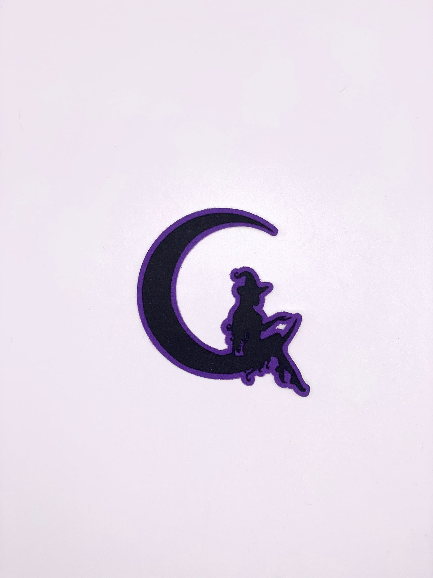 Purple Moon Witch Silhouette Sticker