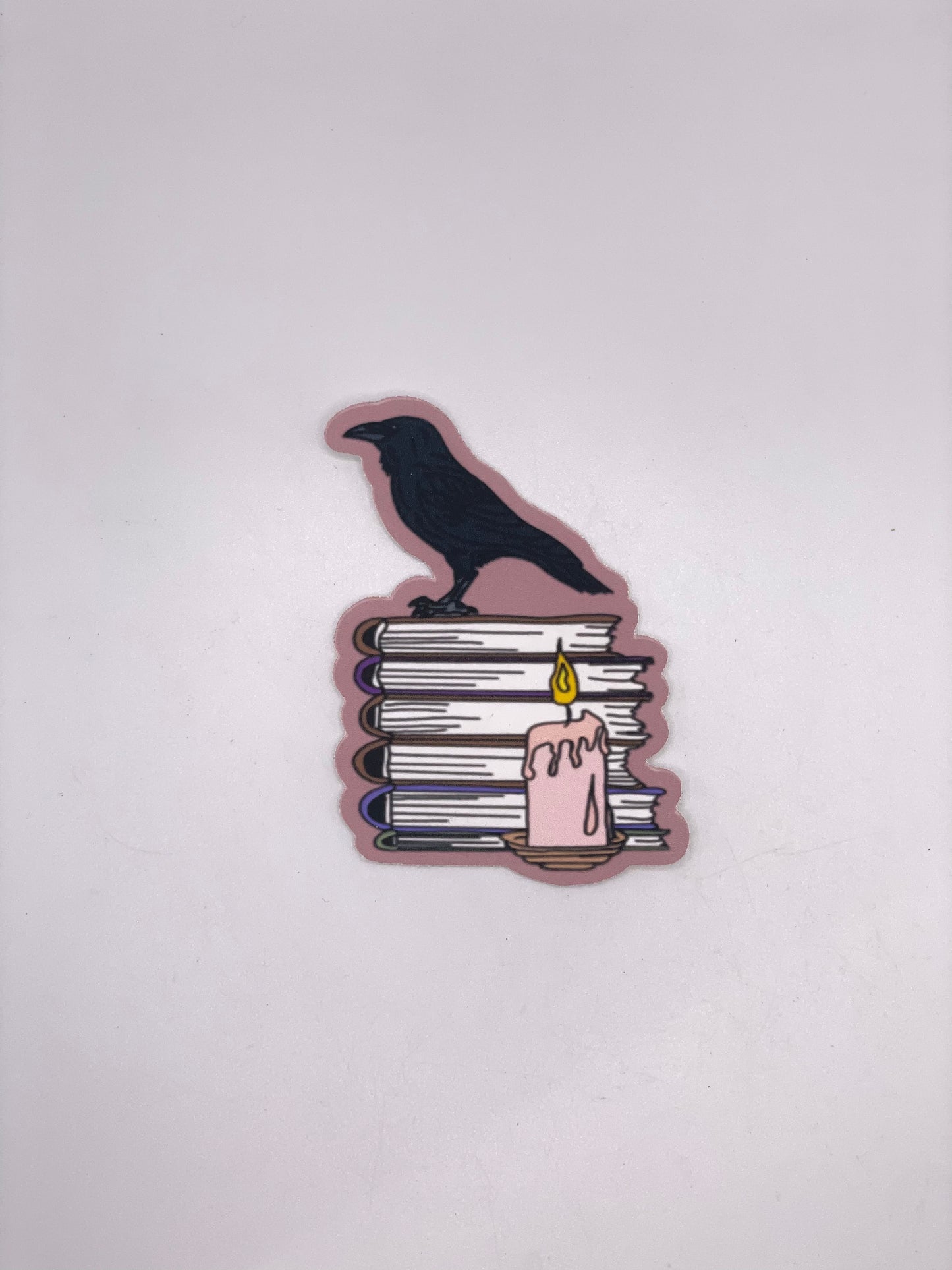 Crow on Books Sticker