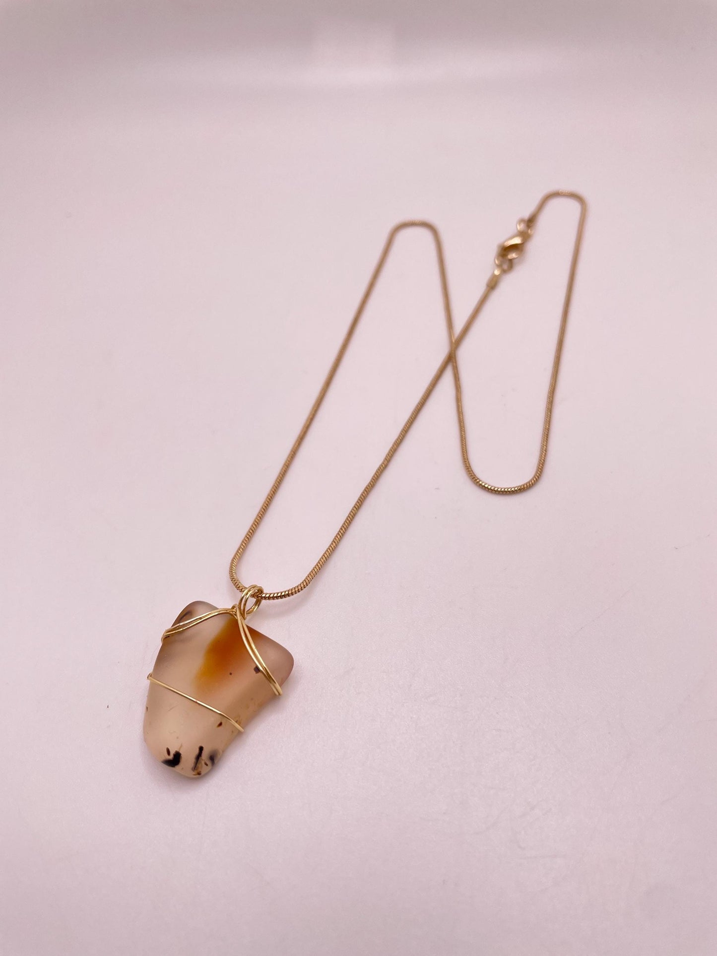 Agate Wire Wrapped Necklace