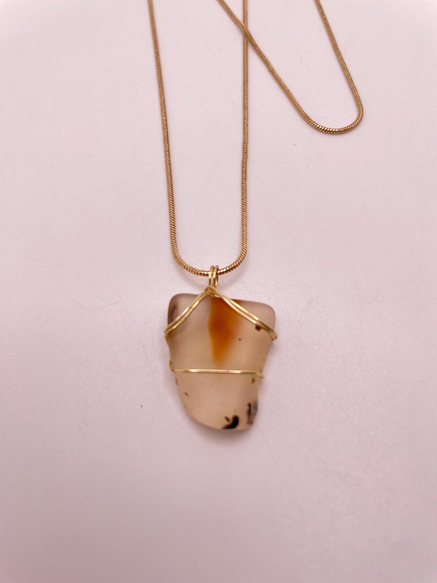 Agate Wire Wrapped Necklace