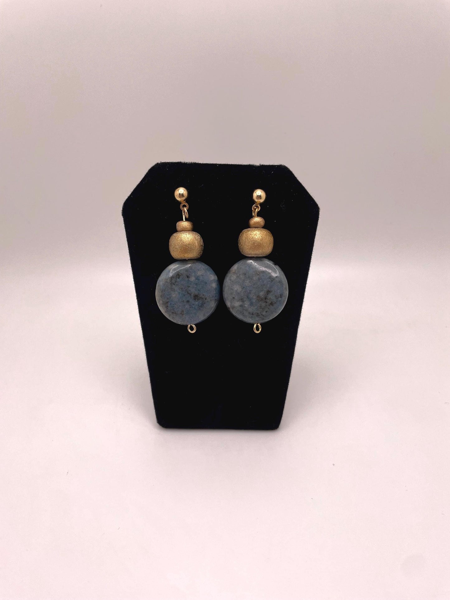 Blue Denim Lapis Lazuli Dangle Earrings
