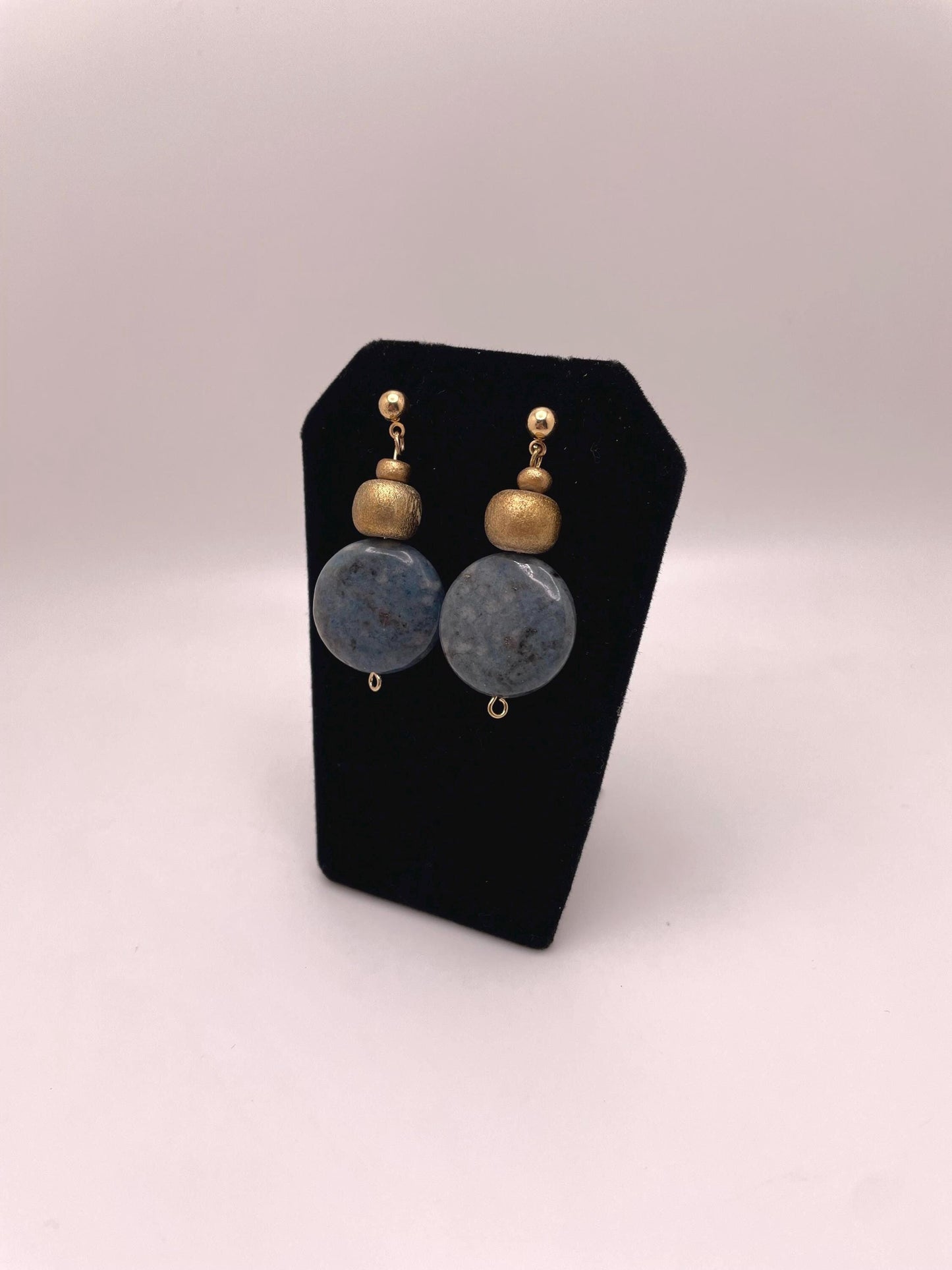 Blue Denim Lapis Lazuli Dangle Earrings