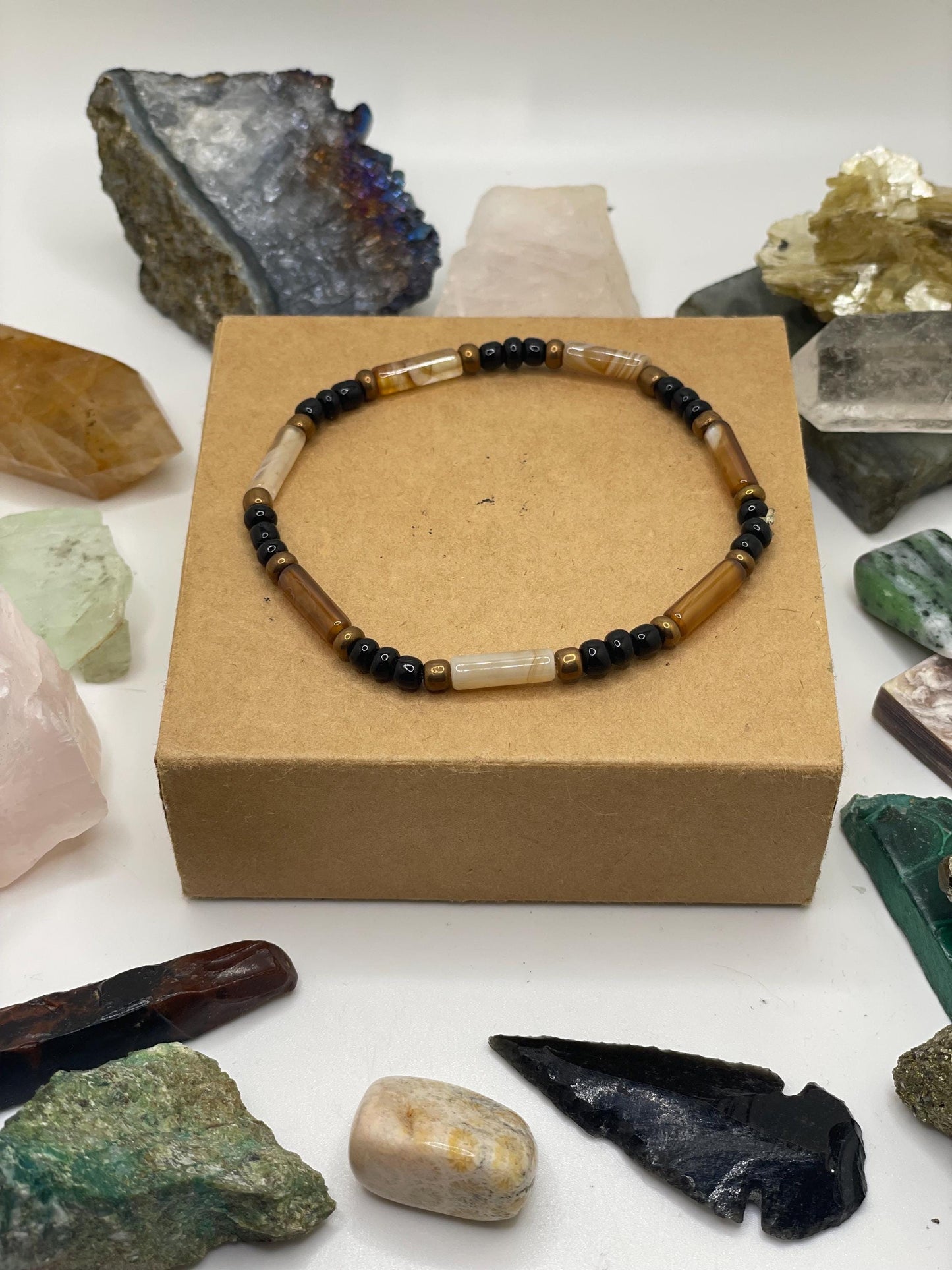 Botswana Agate Beaded Bracelet