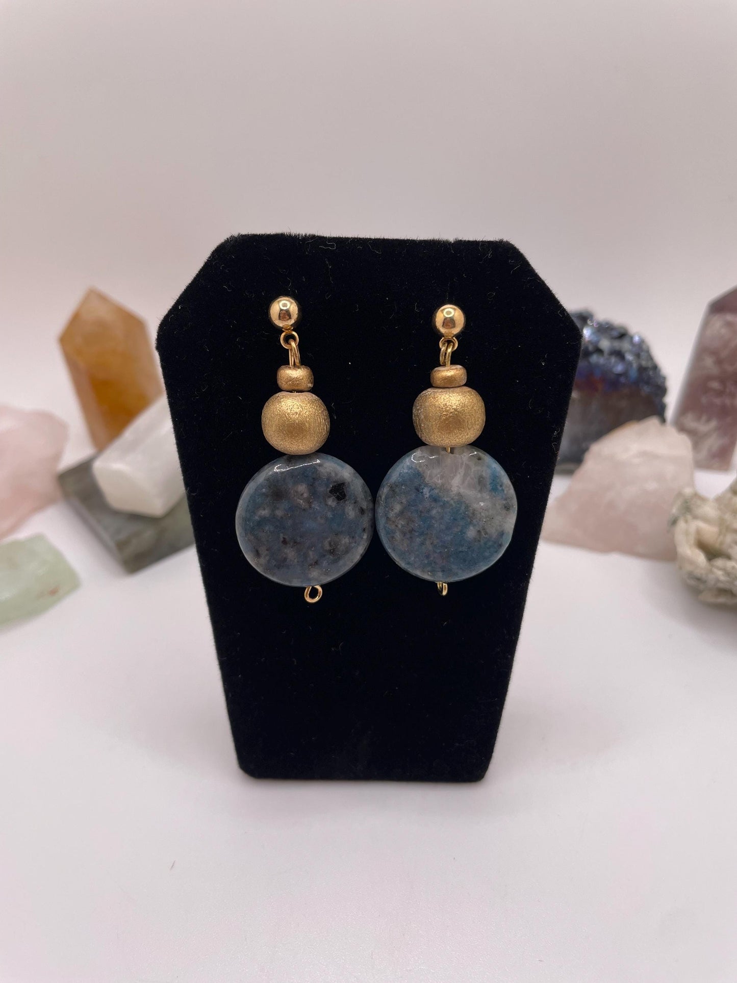 Blue Denim Lapis Lazuli Dangle Earrings