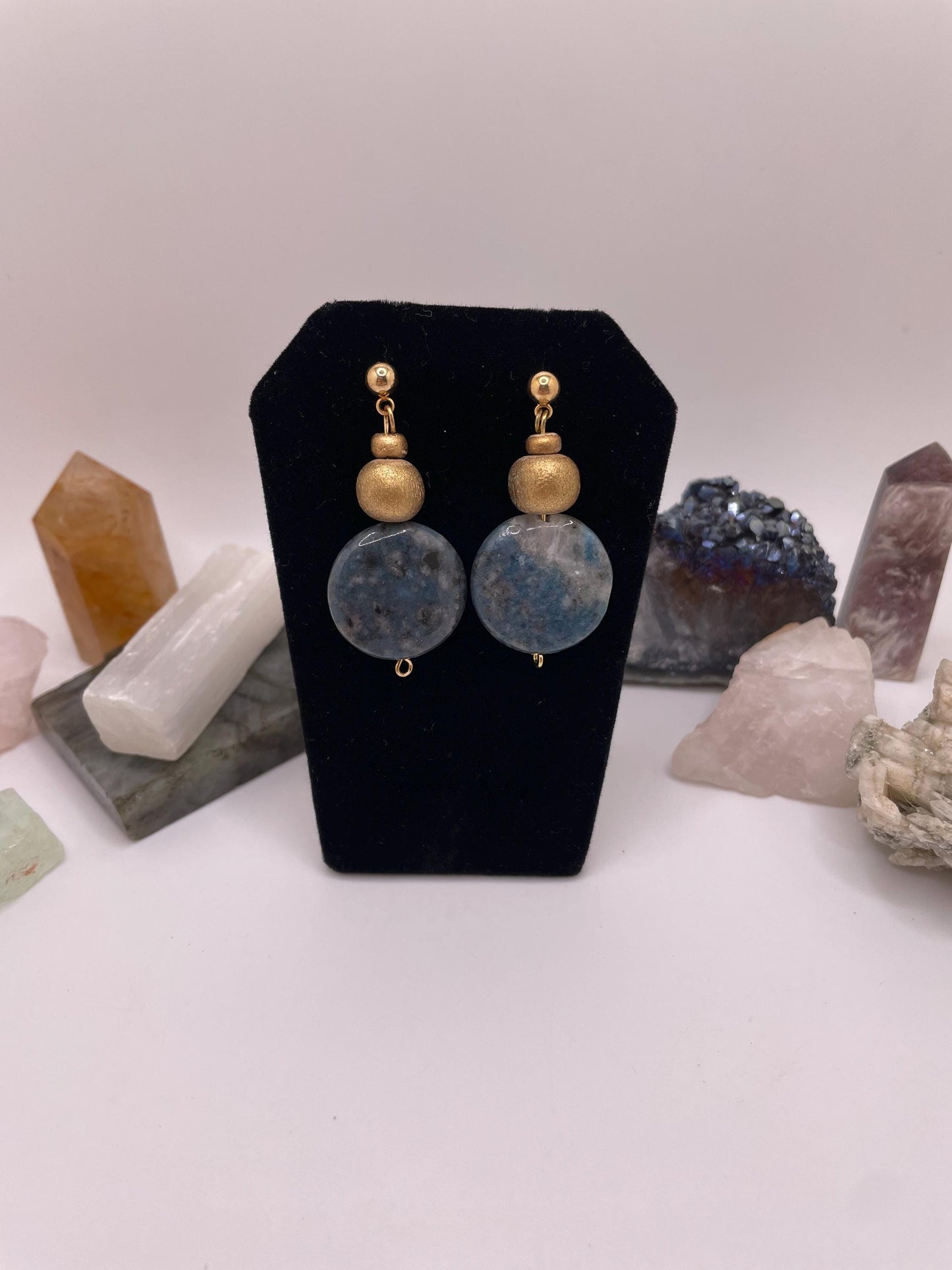 Blue Denim Lapis Lazuli Dangle Earrings