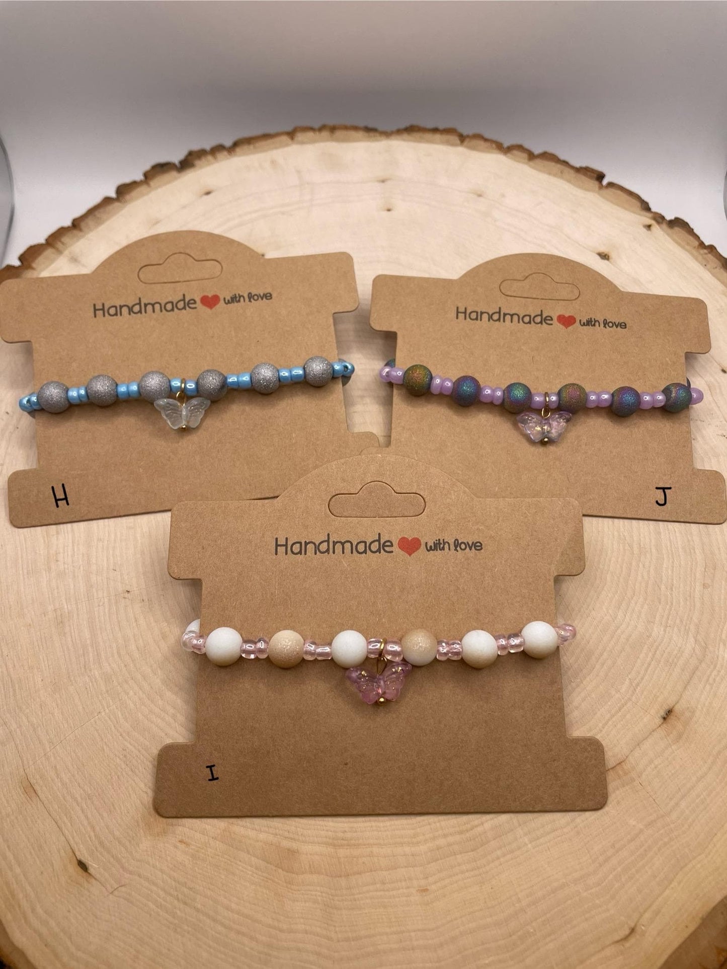 Sparkly Colorful Butterfly Charm Bracelets