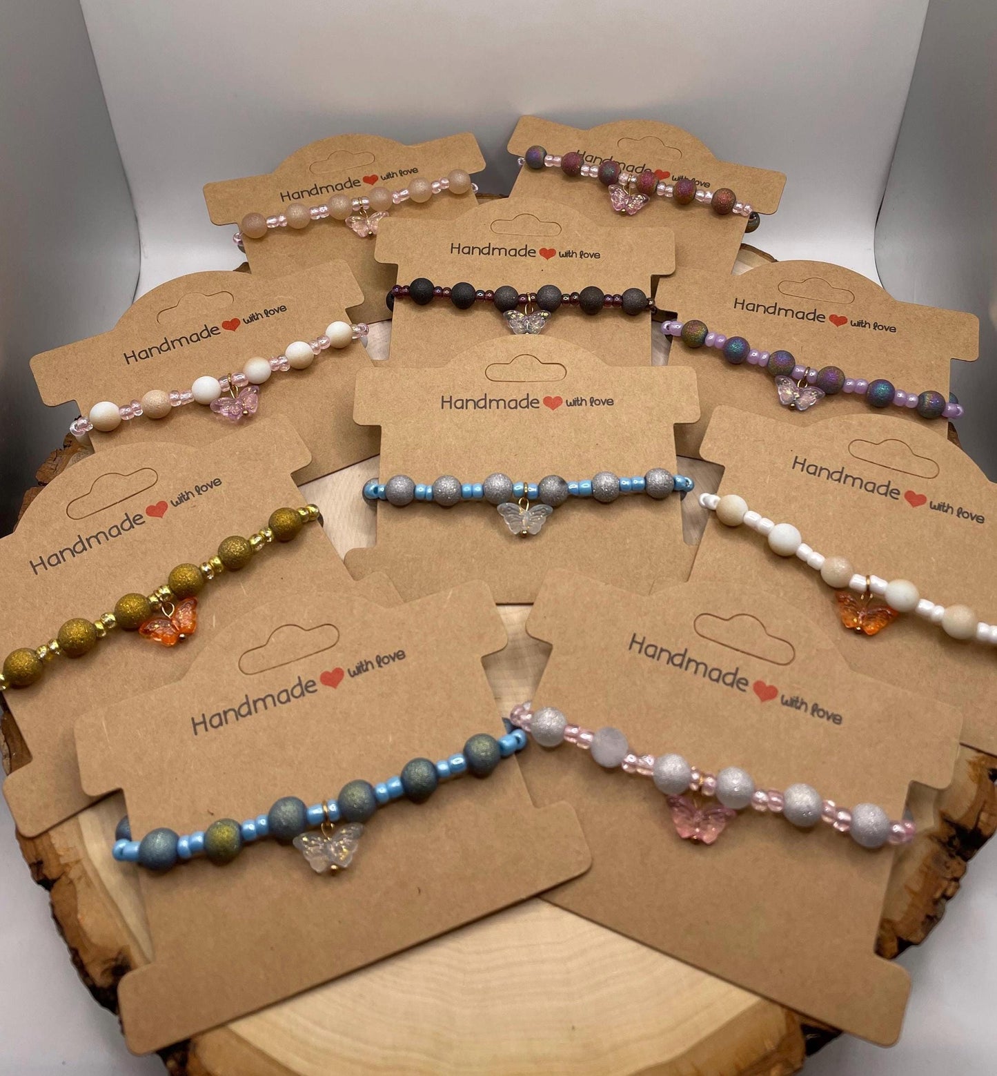 Sparkly Colorful Butterfly Charm Bracelets
