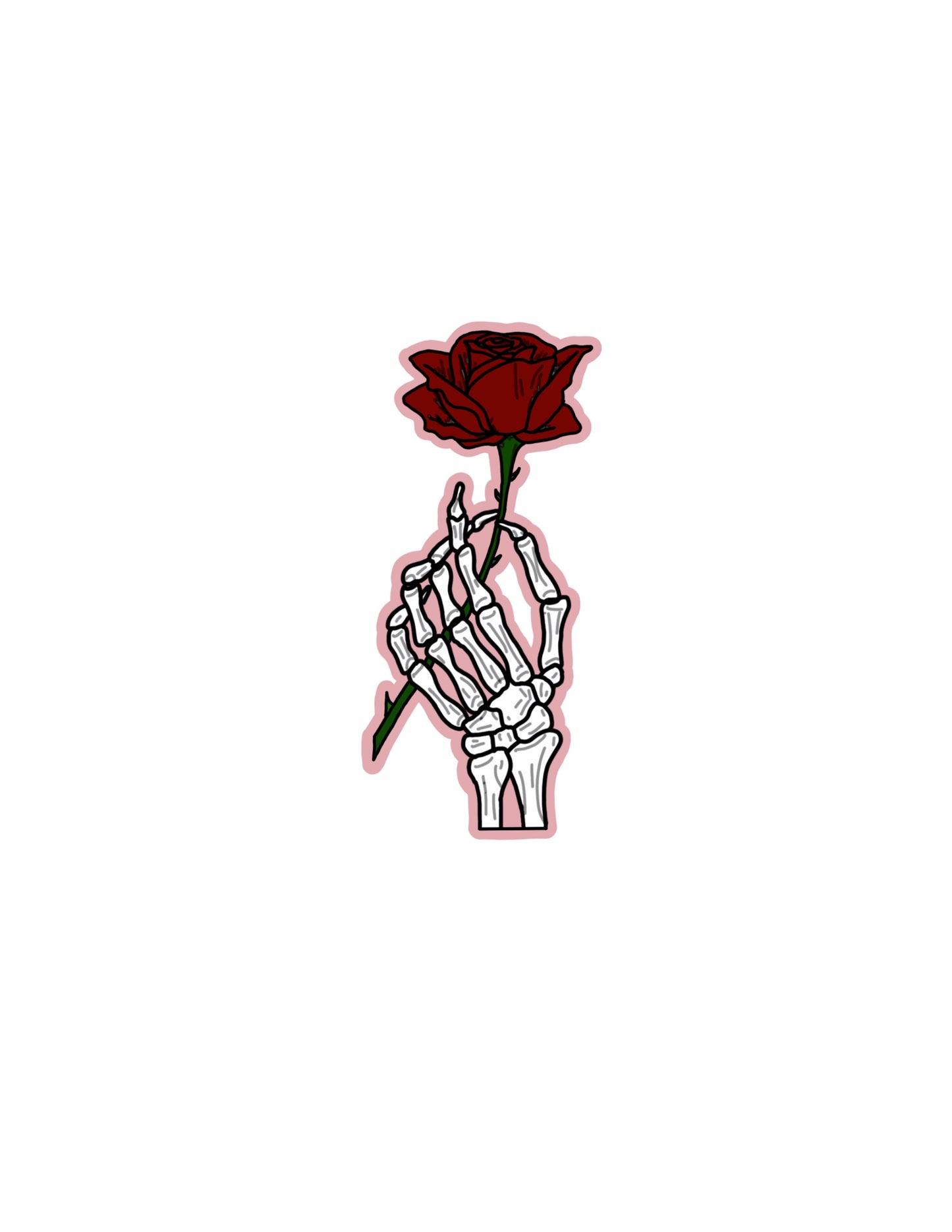 Skeleton Rose Sticker