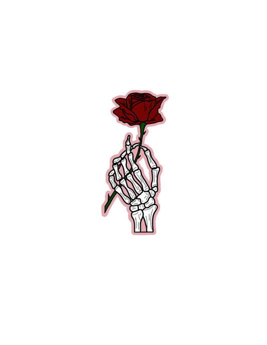 Skeleton Rose Sticker
