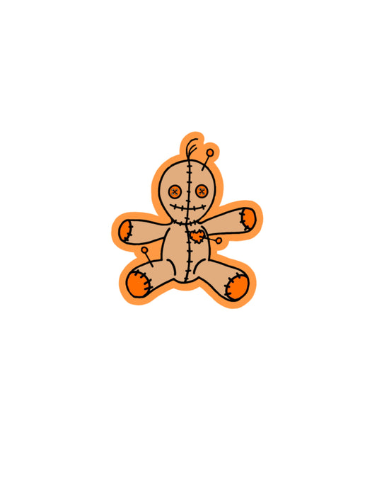 Orange Voodoo Doll Sticker