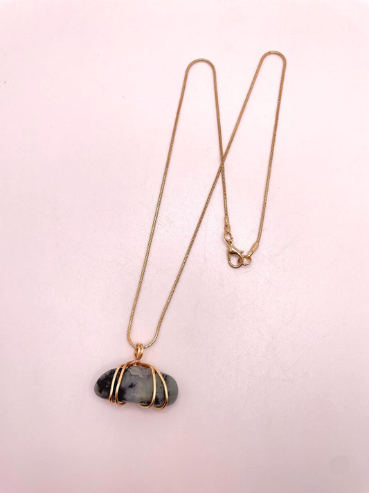 Emerald Wire Wrapped Necklace