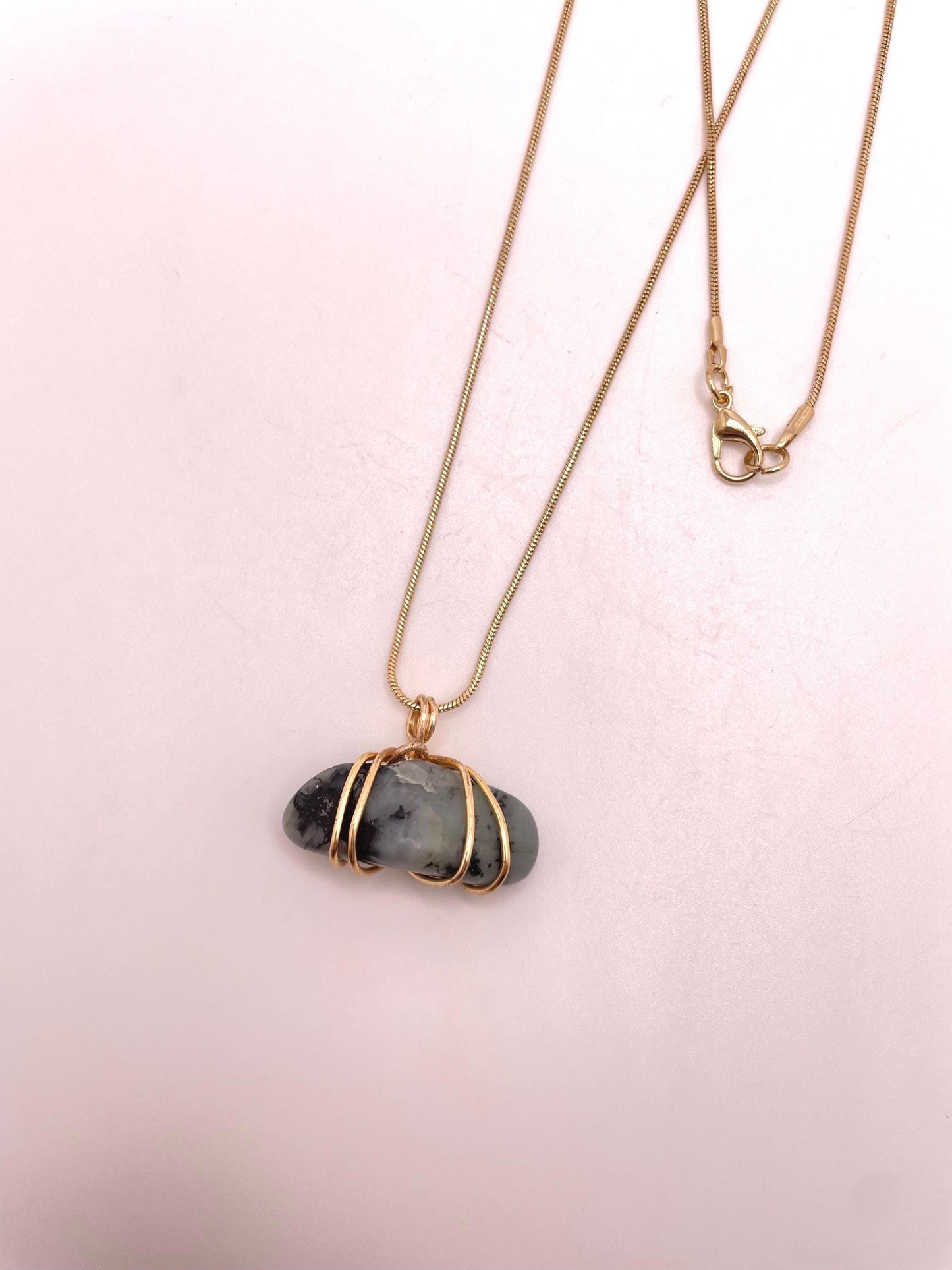 Emerald Wire Wrapped Necklace