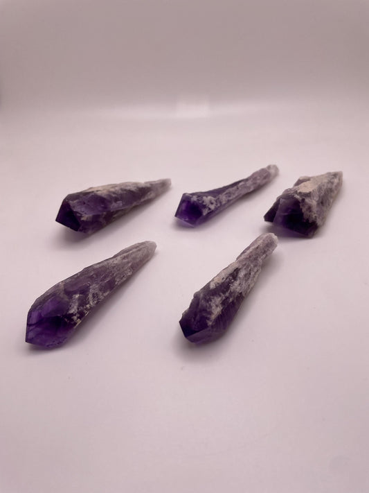 Natural Elestial Amethyst Crystal Point