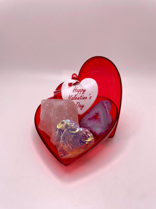 Valentines Day Crystal Filled Heart Gift Set
