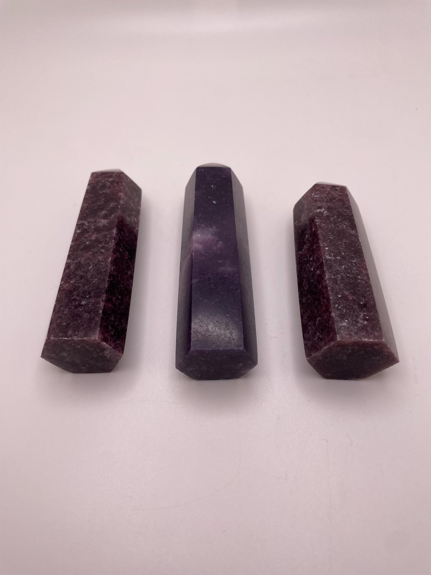 Sparkly Deep Purple Lepidolite Crystal Towers