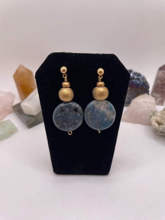Blue Denim Lapis Lazuli Dangle Earrings