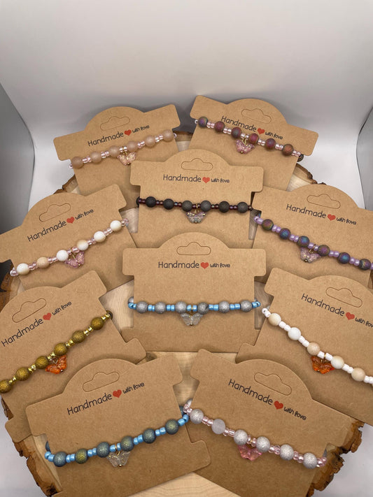 Sparkly Colorful Butterfly Charm Bracelets